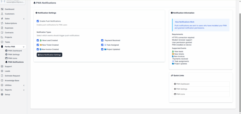 Perfex CRM Mobile Progressive web App - Image 4