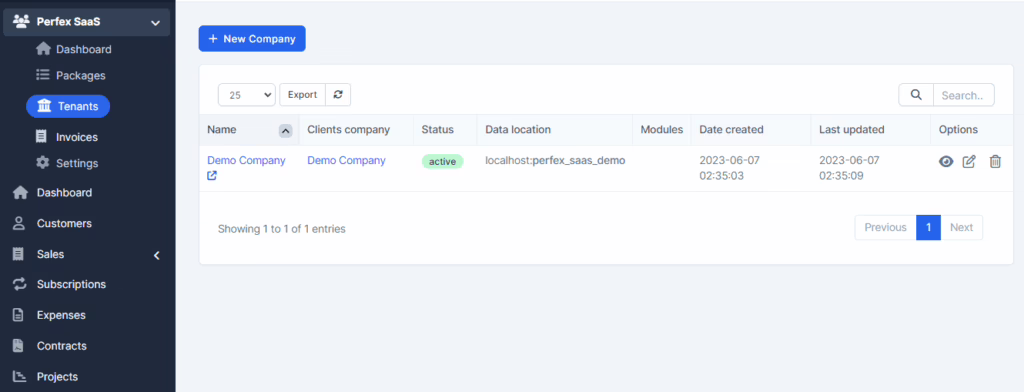 Perfex CRM Multitenancy Module