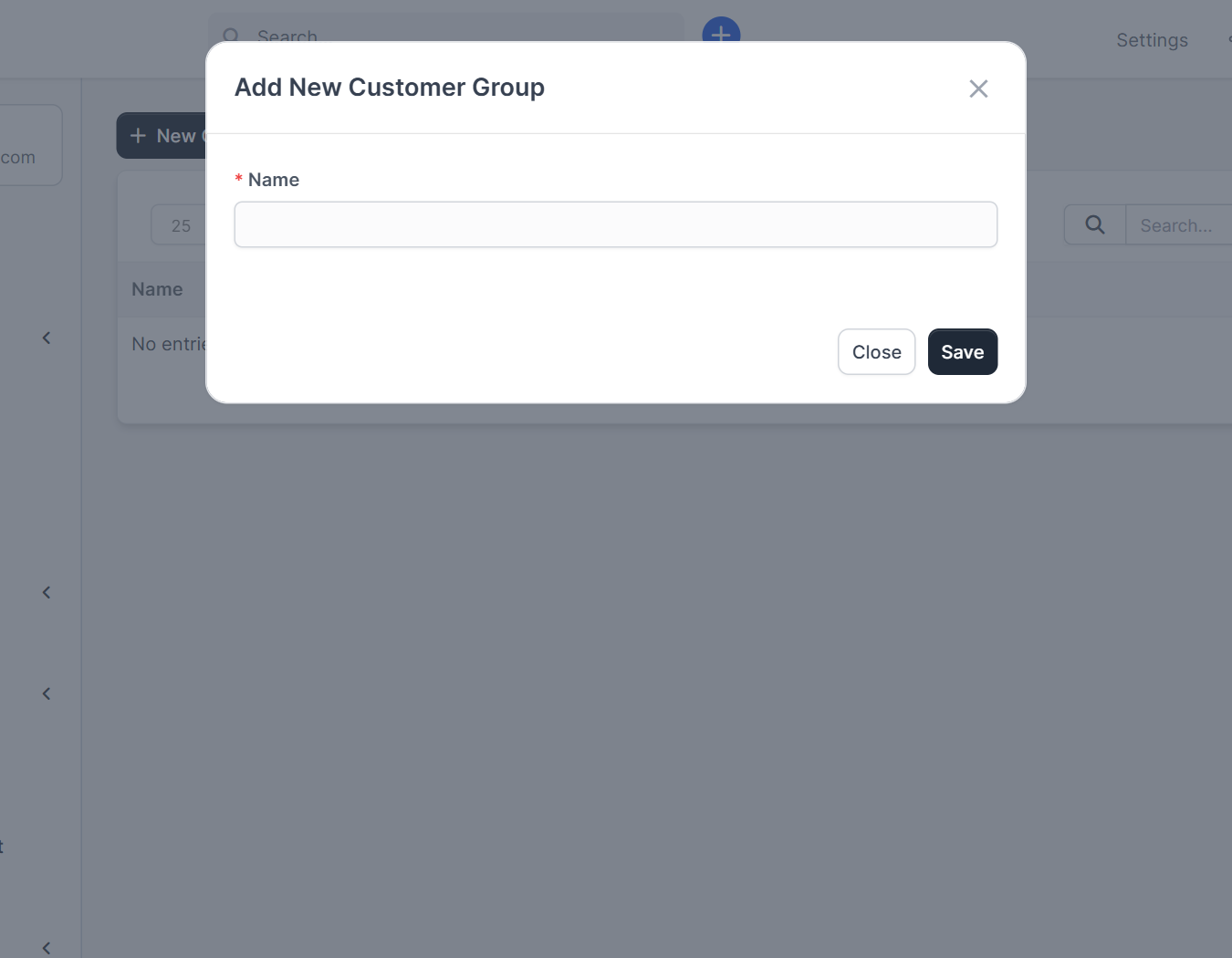 Add New Customer Group form in Perfex CRM