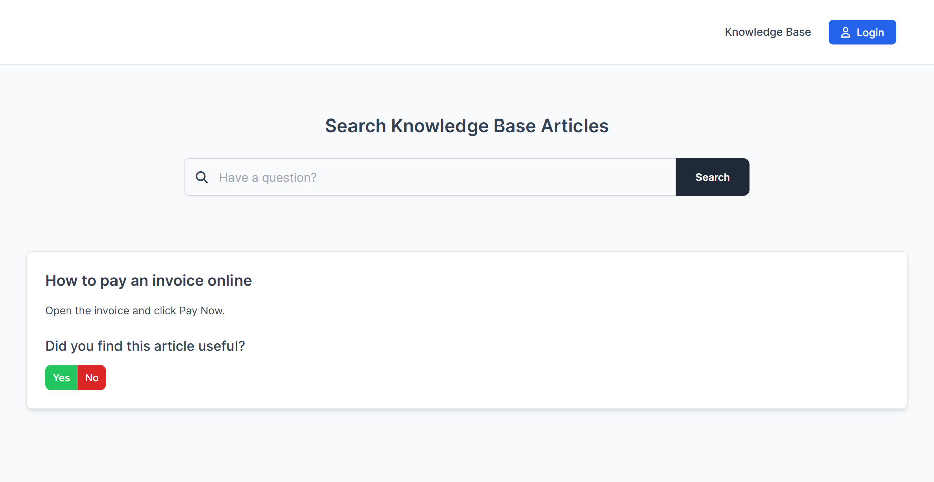 Article page in the Perfex CRM knowledge base